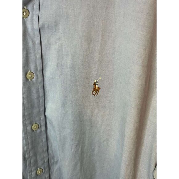 Ralph Lauren Mens XL Oxford Yarmouth Blue Long Sleeve Button Up Shirt - Picture 3 of 5